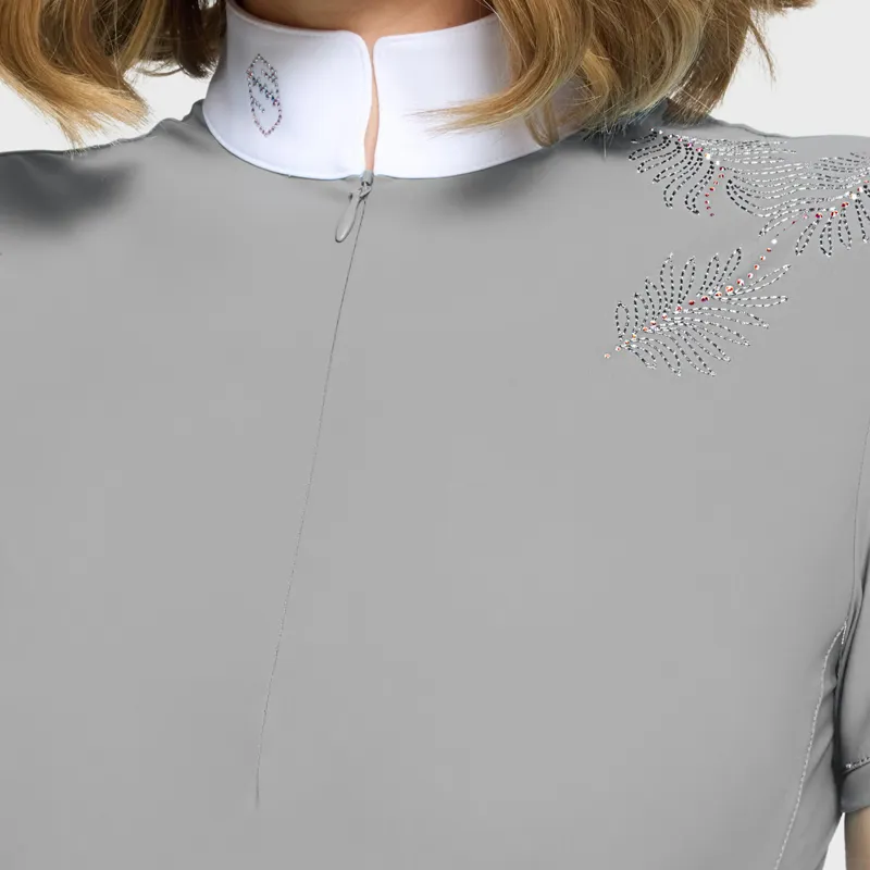 Samshield Lea Crystal Ferna Womens Short Sleeve Show Shirt - Light Grey-2