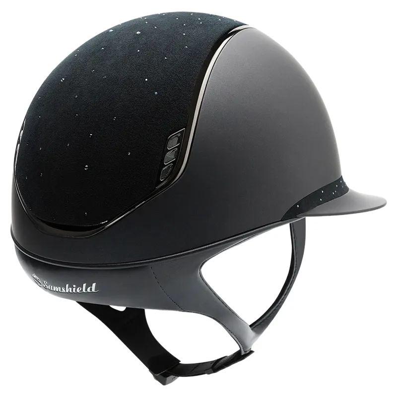 Samshield Miss Shield 2.0 Crystal Rain Riding Hat - Shadowmatt Black-1