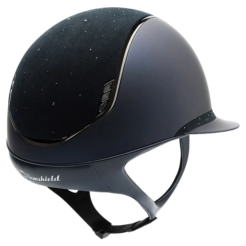 Samshield Miss Shield 2.0 Crystal Rain Riding Hat - Shadowmatt Blue-1