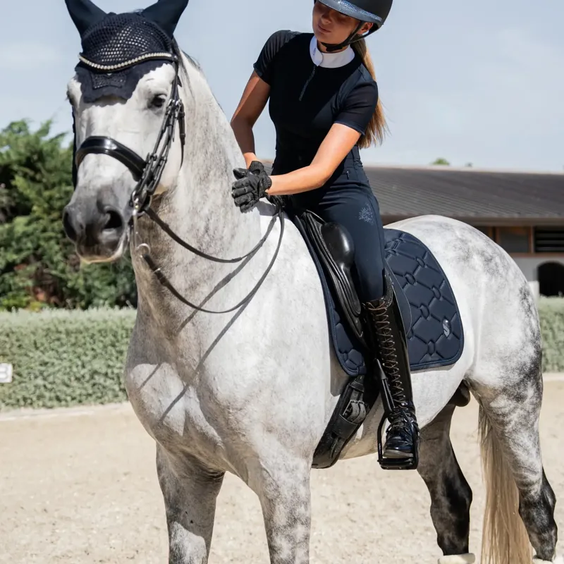 Samshield SpineShield Embroidery Dressage Saddlecloth - Blue-1
