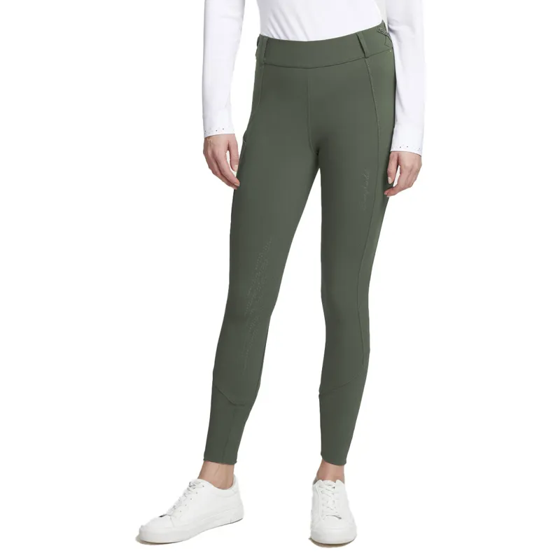 Samshield Tessa Knee Grip Ladies Riding Tights - Avocado