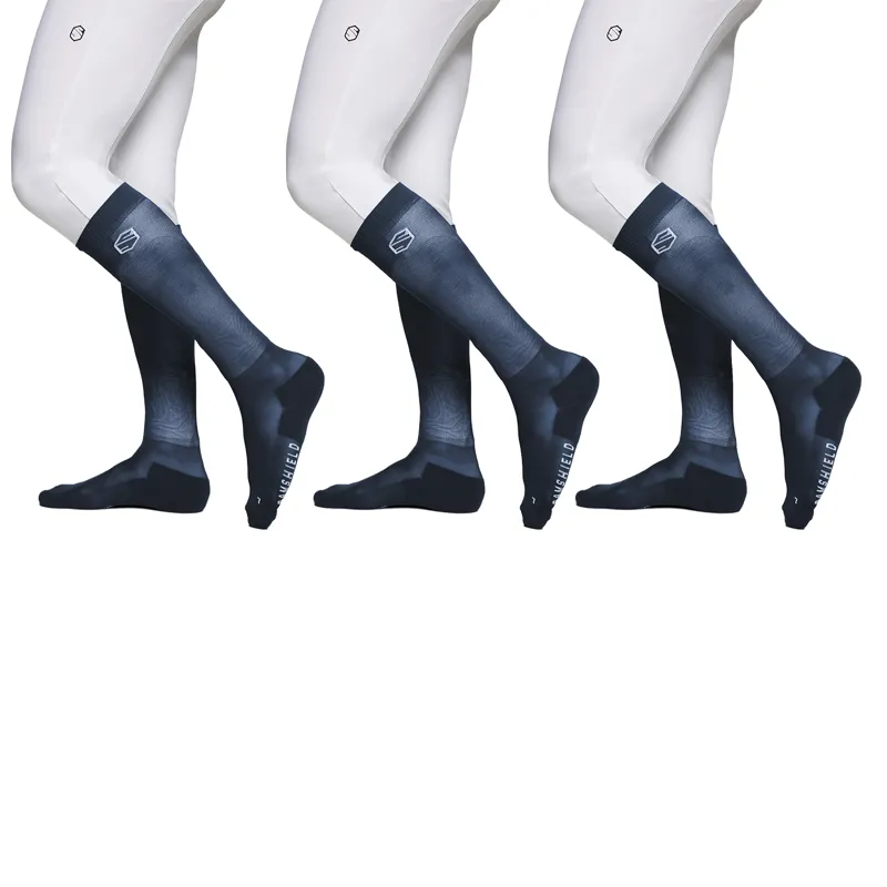 Samshield Balzane Trio Pack Womens Tall Riding Socks 3 Pack - Navy-1