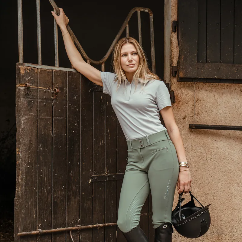 Samshield Marylin Womens Short Sleeve Polo - Light Grey-4