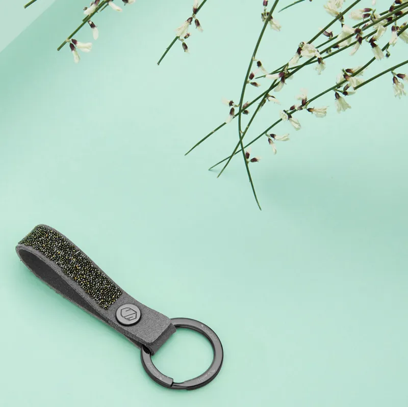 Samshield Crystal Fabric Keyring - Grey/Coffee-3