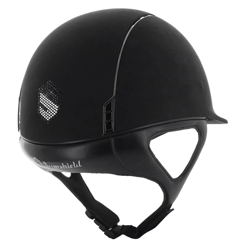 Samshield Premium Shield Swarovski Top Black Trim Riding Hat - Black