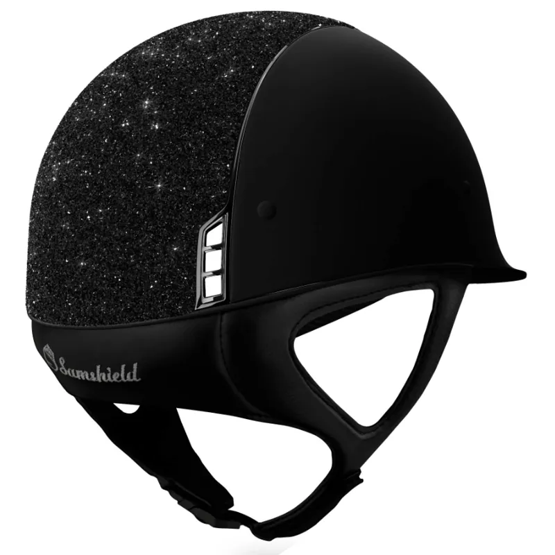 Samshield 1.0 Shadowmatt Ultra Fine Rock Chrome Trim Riding Hat - Black-2