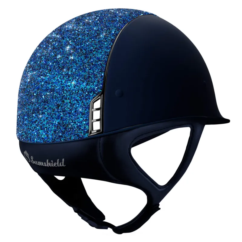 Samshield 1.0 Shadowmatt Ultra Fine Rock Chrome Trim Riding Hat - Blue-2