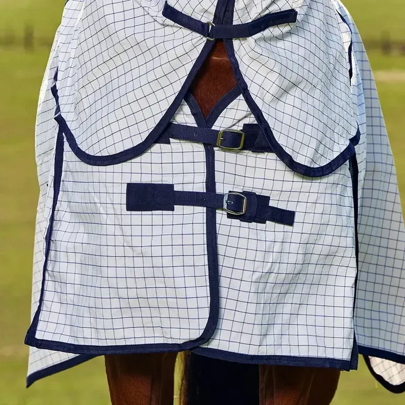 Saxon Kool Coat Classic Combo Neck Rug - White/Navy-2