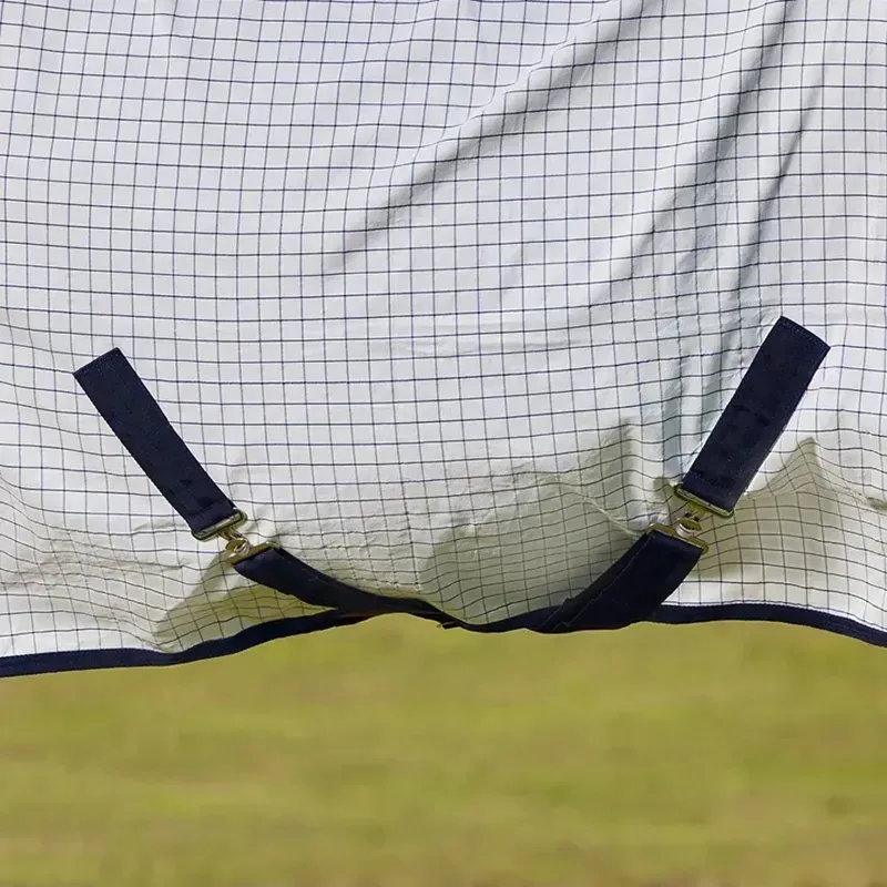 Saxon Kool Coat Classic Combo Neck Rug - White/Navy-4