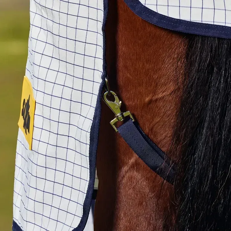 Saxon Kool Coat Classic Combo Neck Rug - White/Navy-5