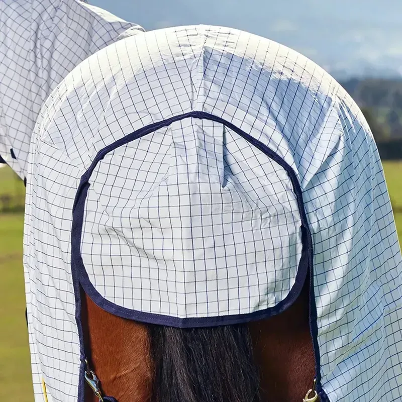 Saxon Kool Coat Classic Combo Neck Rug - White/Navy-6