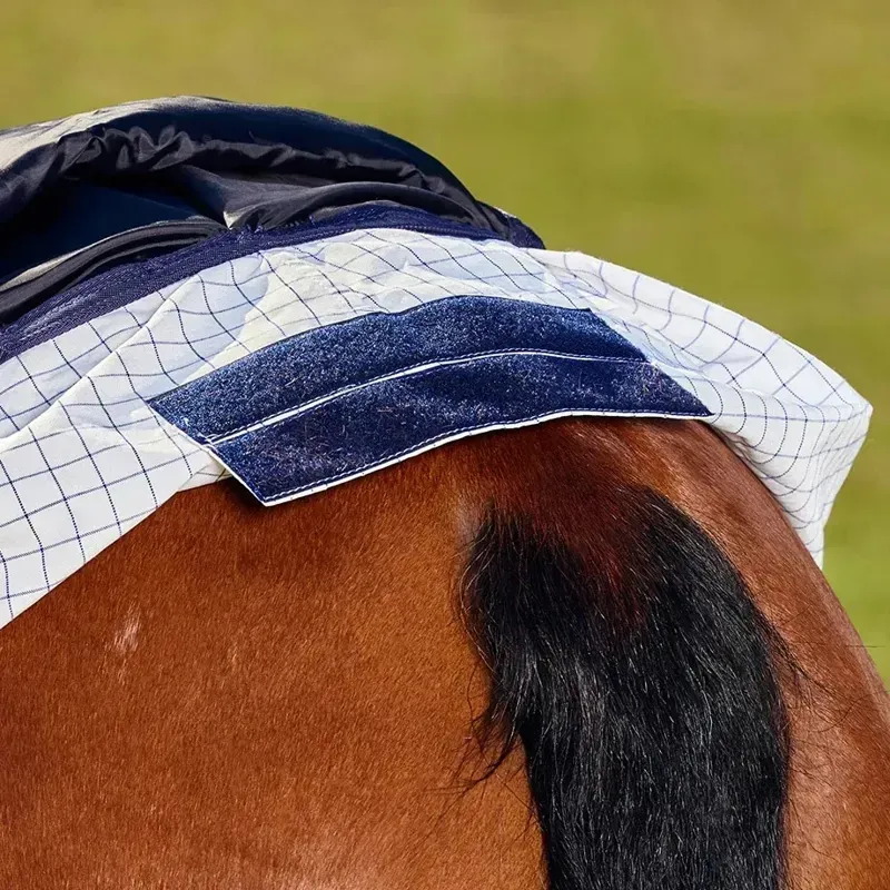 Saxon Kool Coat Classic Combo Neck Rug - White/Navy-7