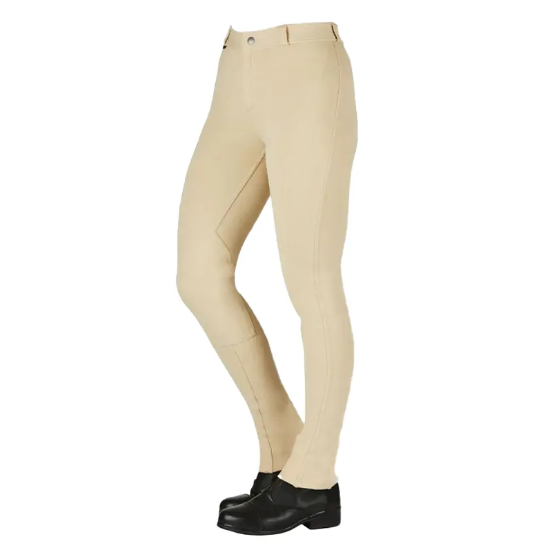 Saxon Warm Up II Zip Front Junior Jodhpurs - Beige