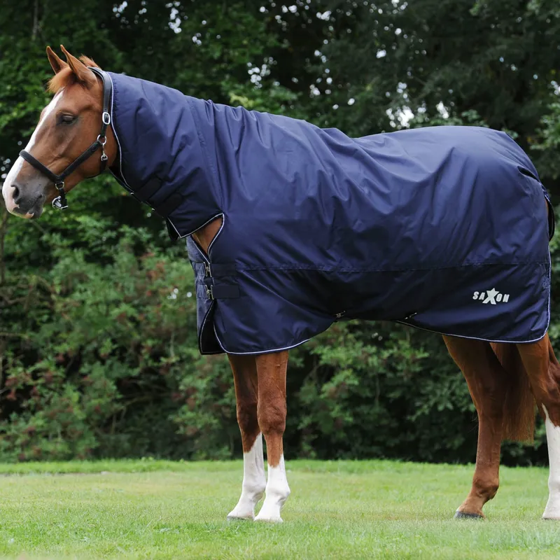 Saxon Defiant 600D Combo 300g Turnout Rug - Navy/White