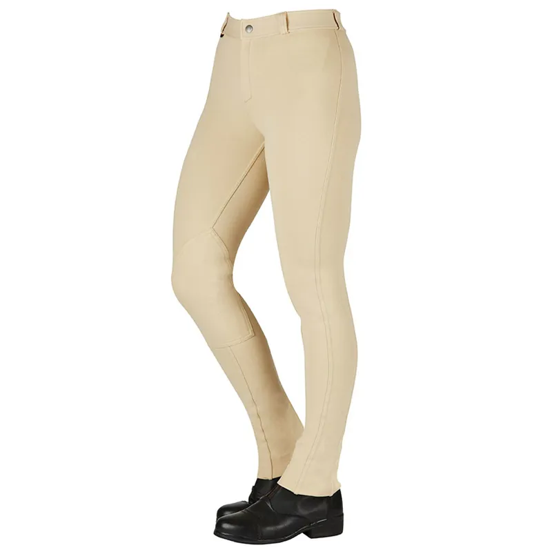 Saxon Warm Up Cotton Ladies Jodhpurs - Beige