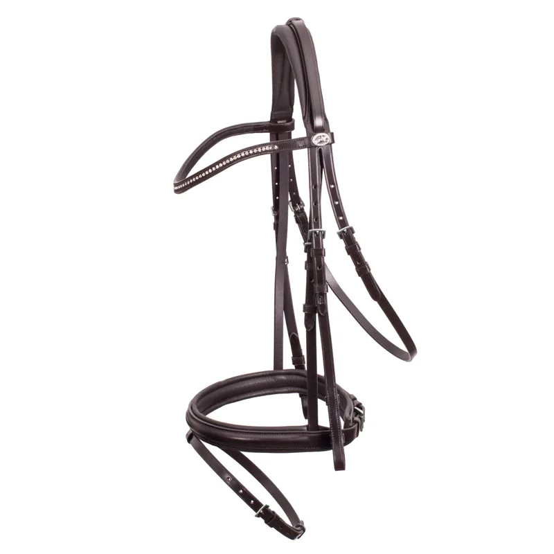 Schockemohle Oslo Flash Bridle - Dark Brown/Silver