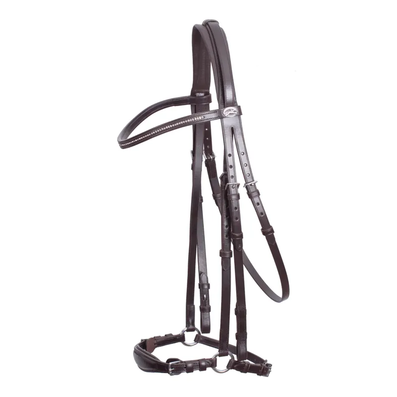 Schockemohle Copenhagen Drop Noseband Bridle - Dark Brown/Silver