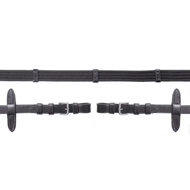 Schockemohle Continental Web Reins with Buckles - Black/Silver
