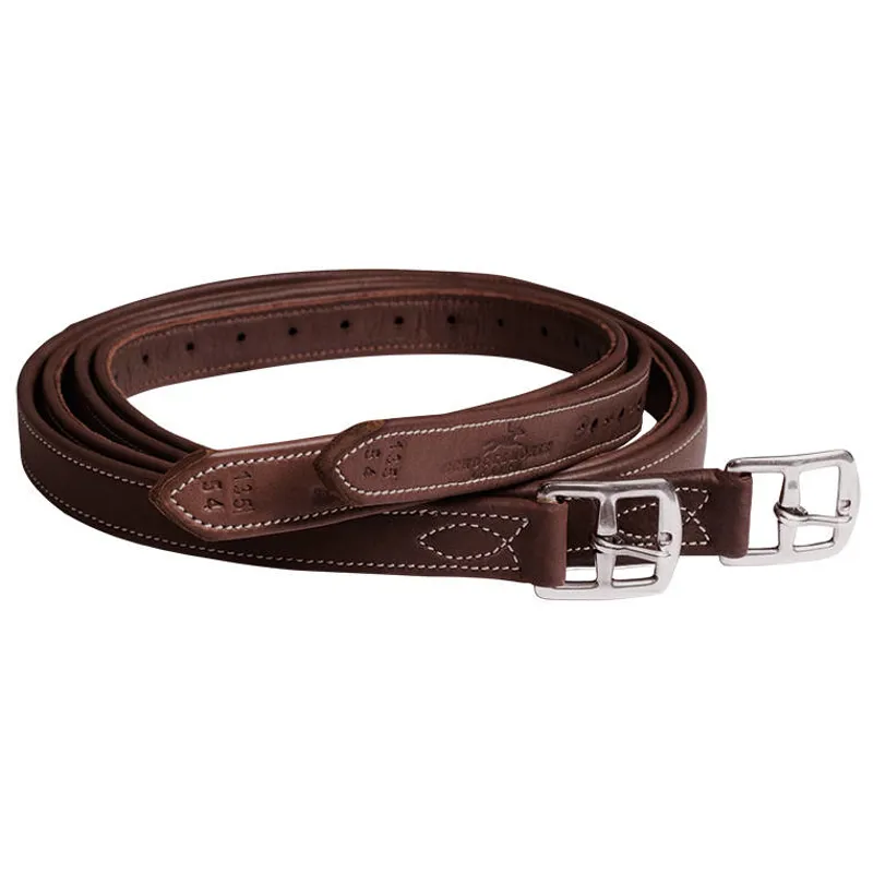 Schockemohle Chantilly Stirrup Leathers - Espresso/Cream