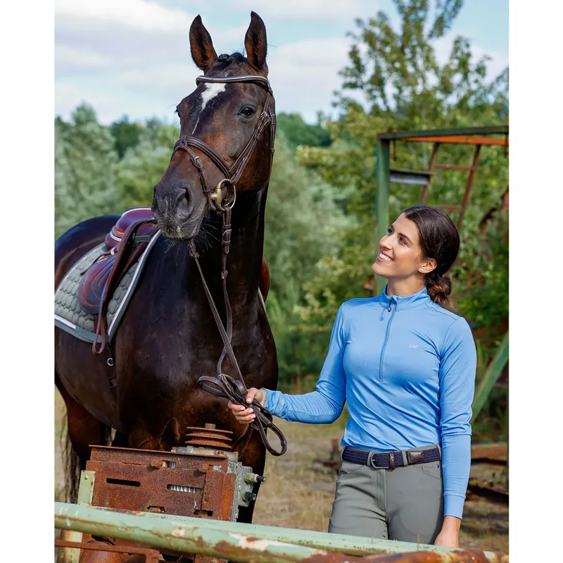 Schockemohle Page Style Ladies Functional Top - Cloud Blue-5