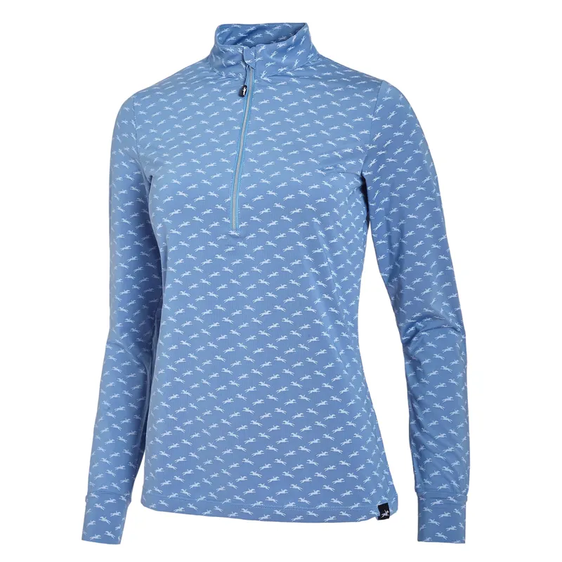 Schockemohle Luciana Style Ladies Top - Cloud Blue Horses