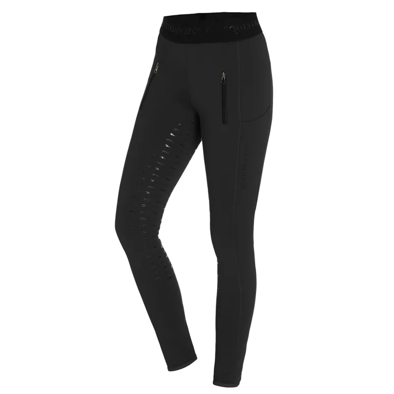 Schockemohle Sporty Winter Full Grip Ladies Riding Tights - Black