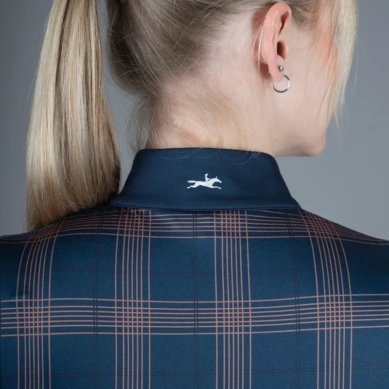 Schockemohle Xandra Womens Long Sleeve Training Shirt - Navy Check-6
