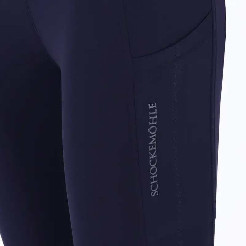 Schockemohle Air Sporty Full Grip Womens Riding Tights - Dark Navy-3