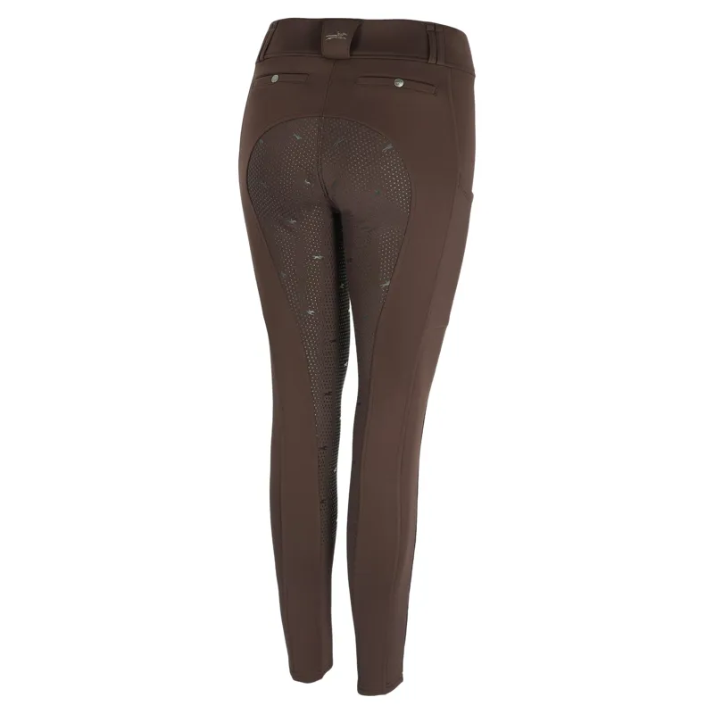 Schockemohle Dorina Womens Full Grip Riding Tights - Mocca-1