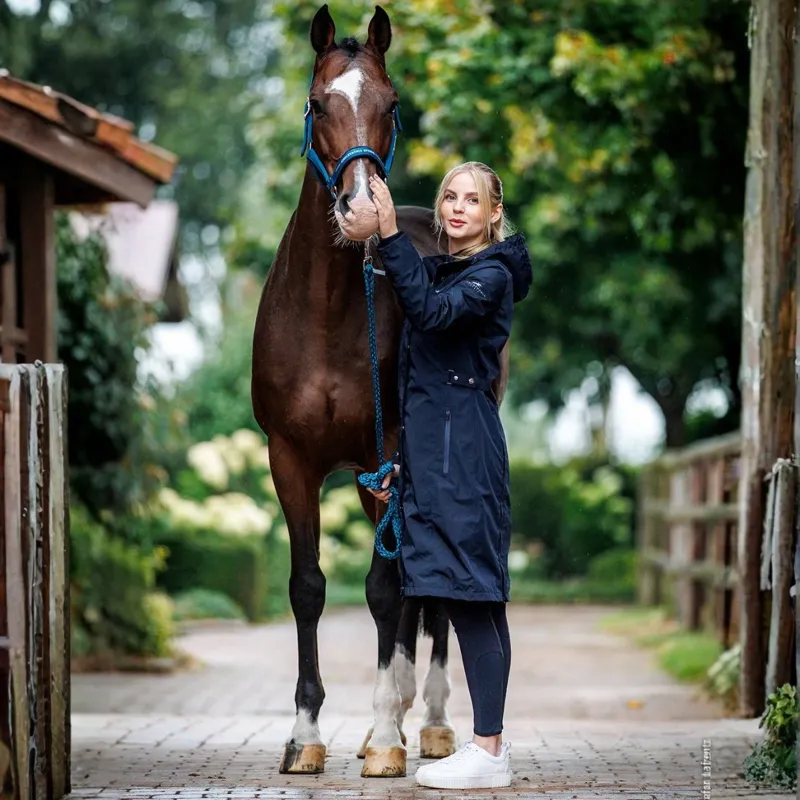 Schockemohle Kaija Womens Waterproof Long Jacket - Dark Navy Pre-Order-2