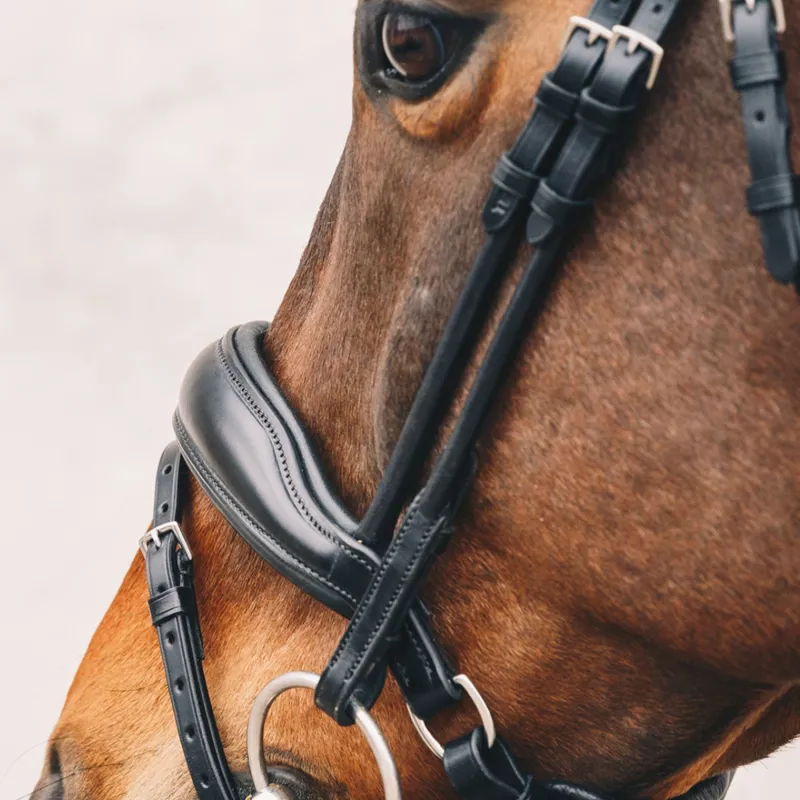 Schockemohle Malibu Anatomic Flash Bridle - Patent Black/Silver-1