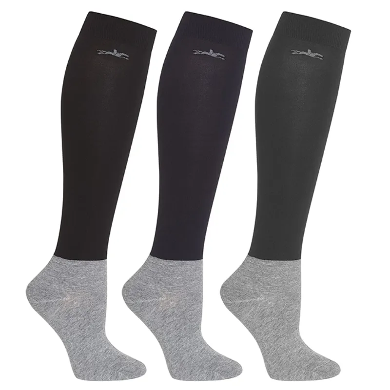 Schockemohle Show Unisex Tall Riding Socks 3 Pack - Navy/Black/Grey