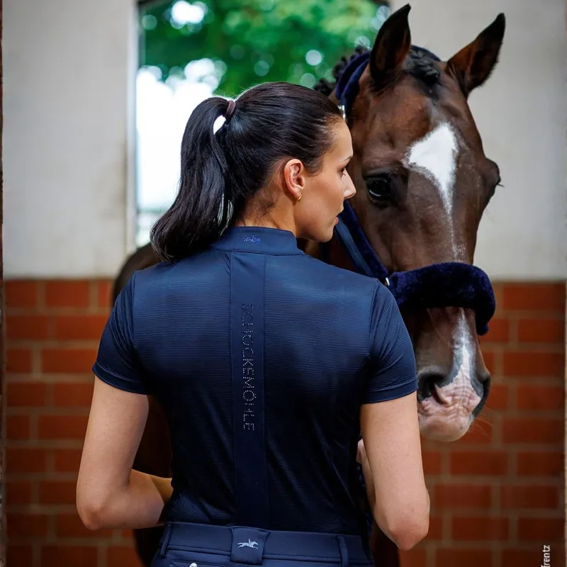 Schockemohle Summer Vibes Womens Short Sleeve Training Shirt - Dark Navy-4