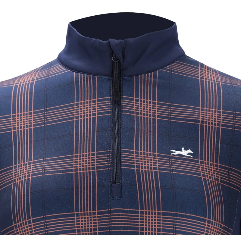Schockemohle Xandra Womens Long Sleeve Training Shirt - Navy Check-4