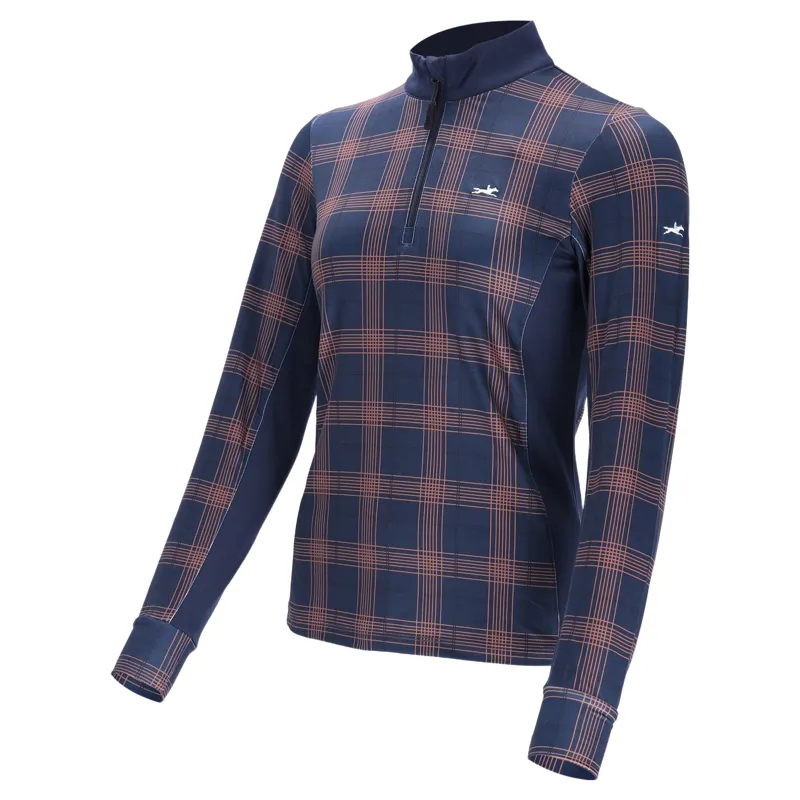 Schockemohle Xandra Womens Long Sleeve Training Shirt - Navy Check
