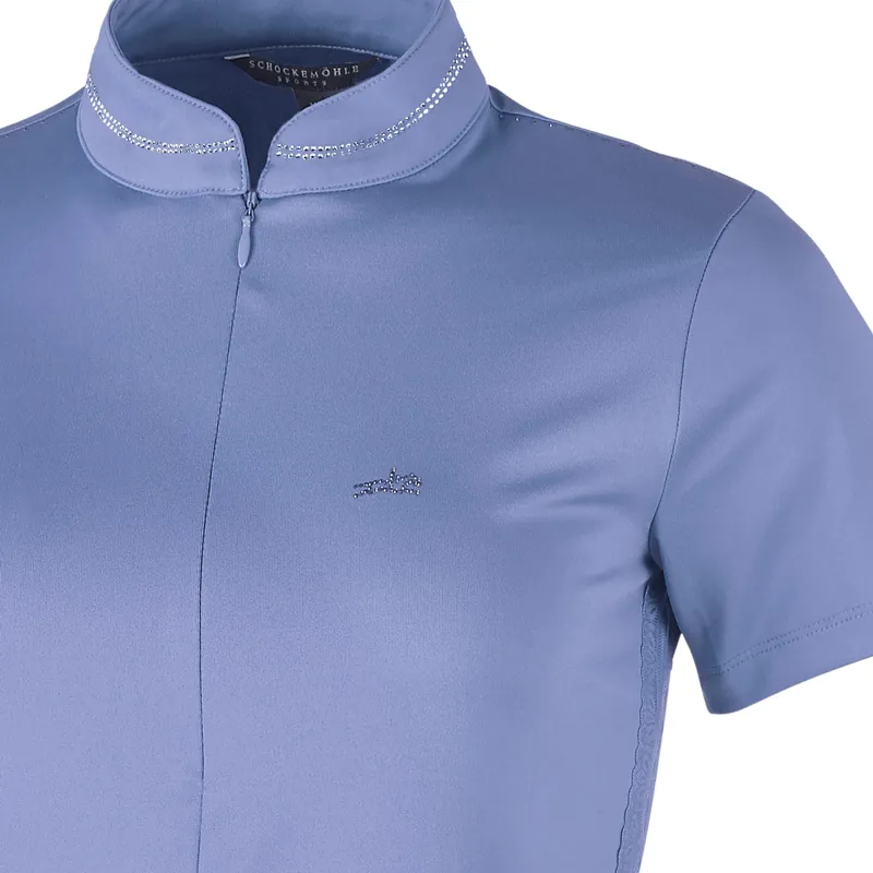 Schockemohle Summer Page Style Ladies Functional Shirt - Jeans Blue-1