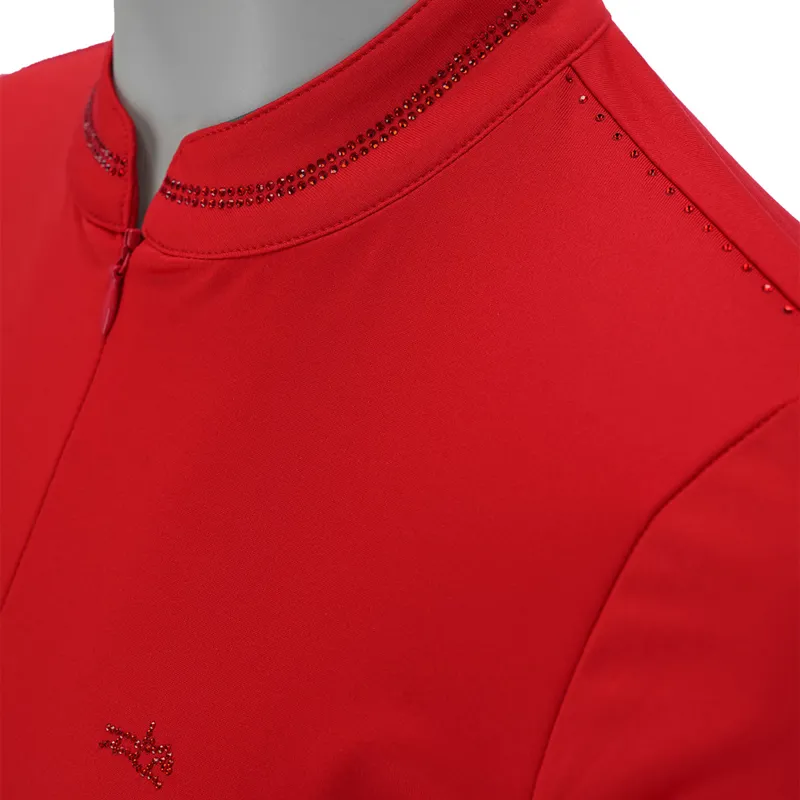 Schockemohle Summer Page Style Ladies Functional Shirt - True Red-1