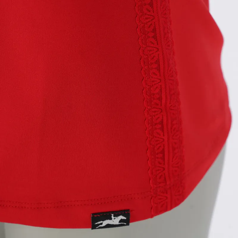 Schockemohle Summer Page Style Ladies Functional Shirt - True Red-3