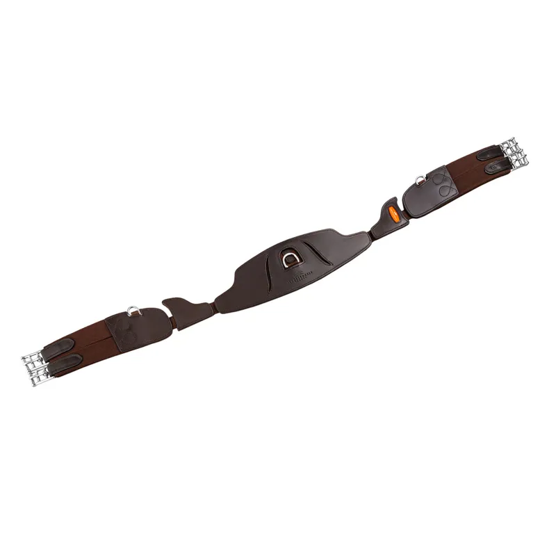 Schockemohle Pallas Pro Girth with Leather Pad - Espresso/Silver-1