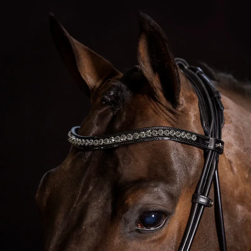 Schockemohle Westminster Flash Bridle - Patent Black-2