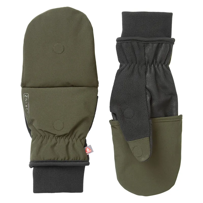 Sealskinz Walpole Windproof Cold Weather Convertible Mitt - Olive Green-3