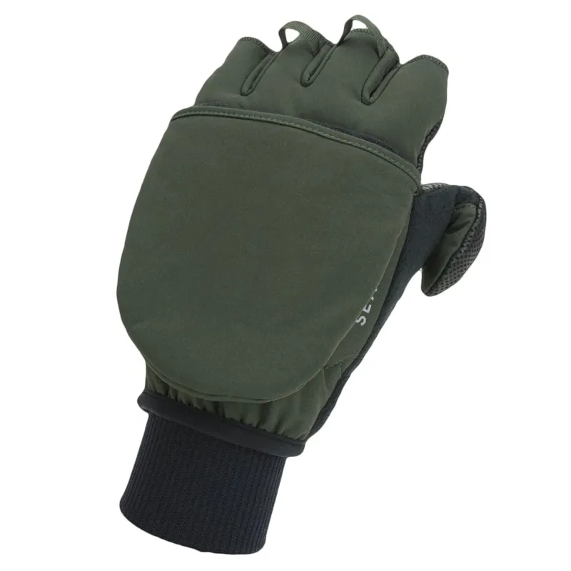 Sealskinz Windproof Cold Weather Convertible Mitts - Olive Green