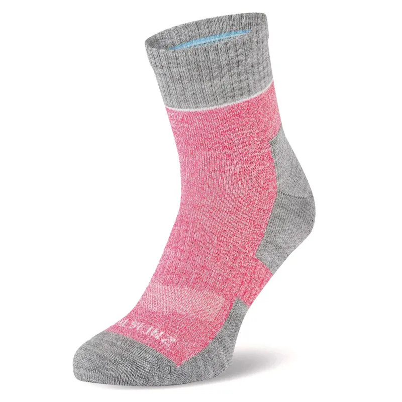Sealskinz Morston Solo QuickDry Ankle Length Socks - Pink/Grey Marl
