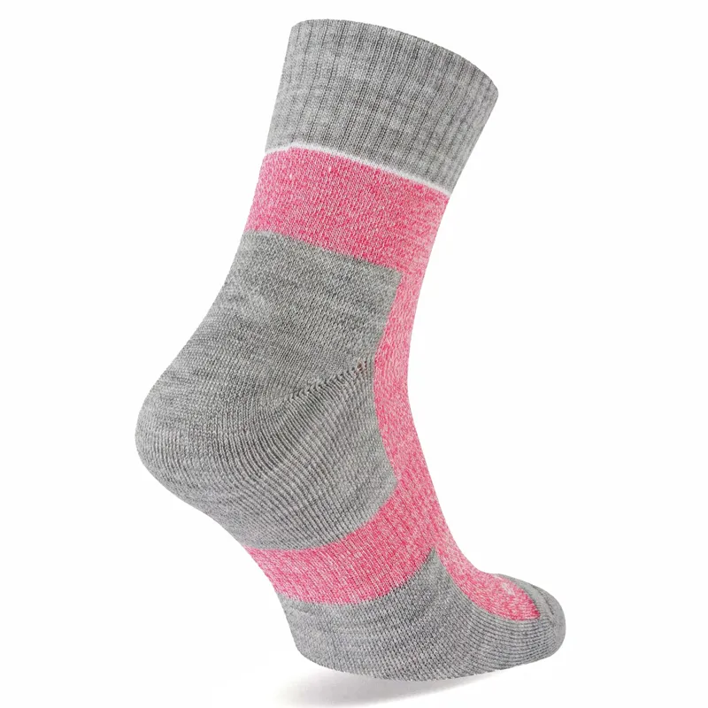 Sealskinz Morston Solo QuickDry Ankle Length Socks - Pink/Grey Marl-1