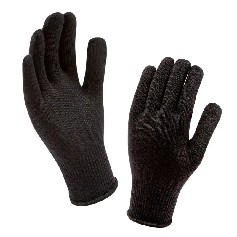 Sealskinz Stody Solo Merino Unisex Glove Liners - Black