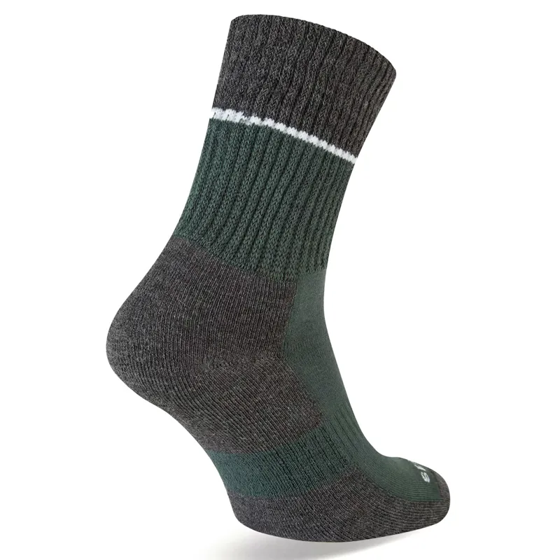 Sealskinz Thurton Solo QuickDry Mid Length Socks - Olive/Grey Marl-1