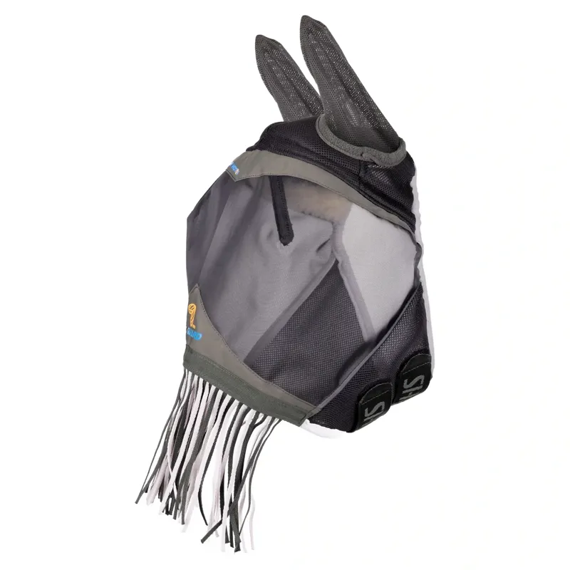 Shires FlyGuard Pro Air Motion Fly Mask with Ears and Fringe - Khaki-1