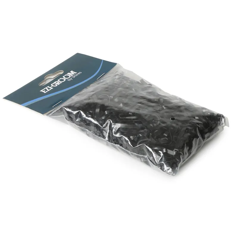 Shires EZI-GROOM Silicone Plaiting Bands - Black-1