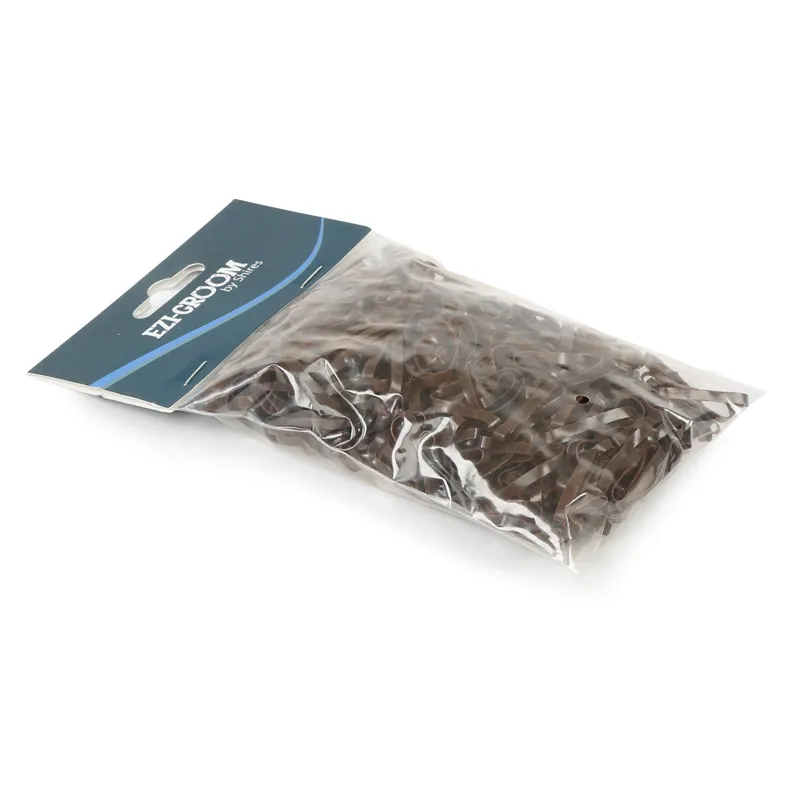 Shires EZI-GROOM Silicone Plaiting Bands - Brown-1