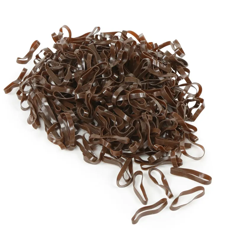 Shires EZI-GROOM Silicone Plaiting Bands - Brown